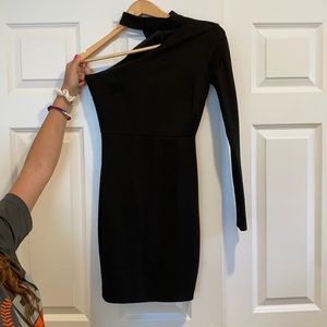 black one shoulder dress